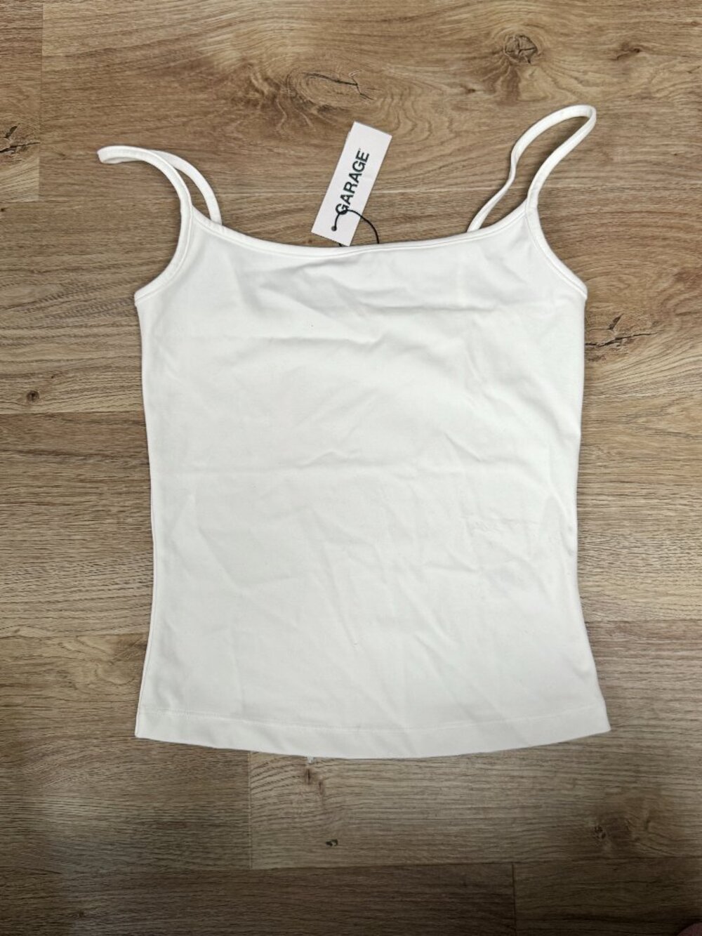 Small Garage Women's Sleek Scoop Cami Bright White Tank Top